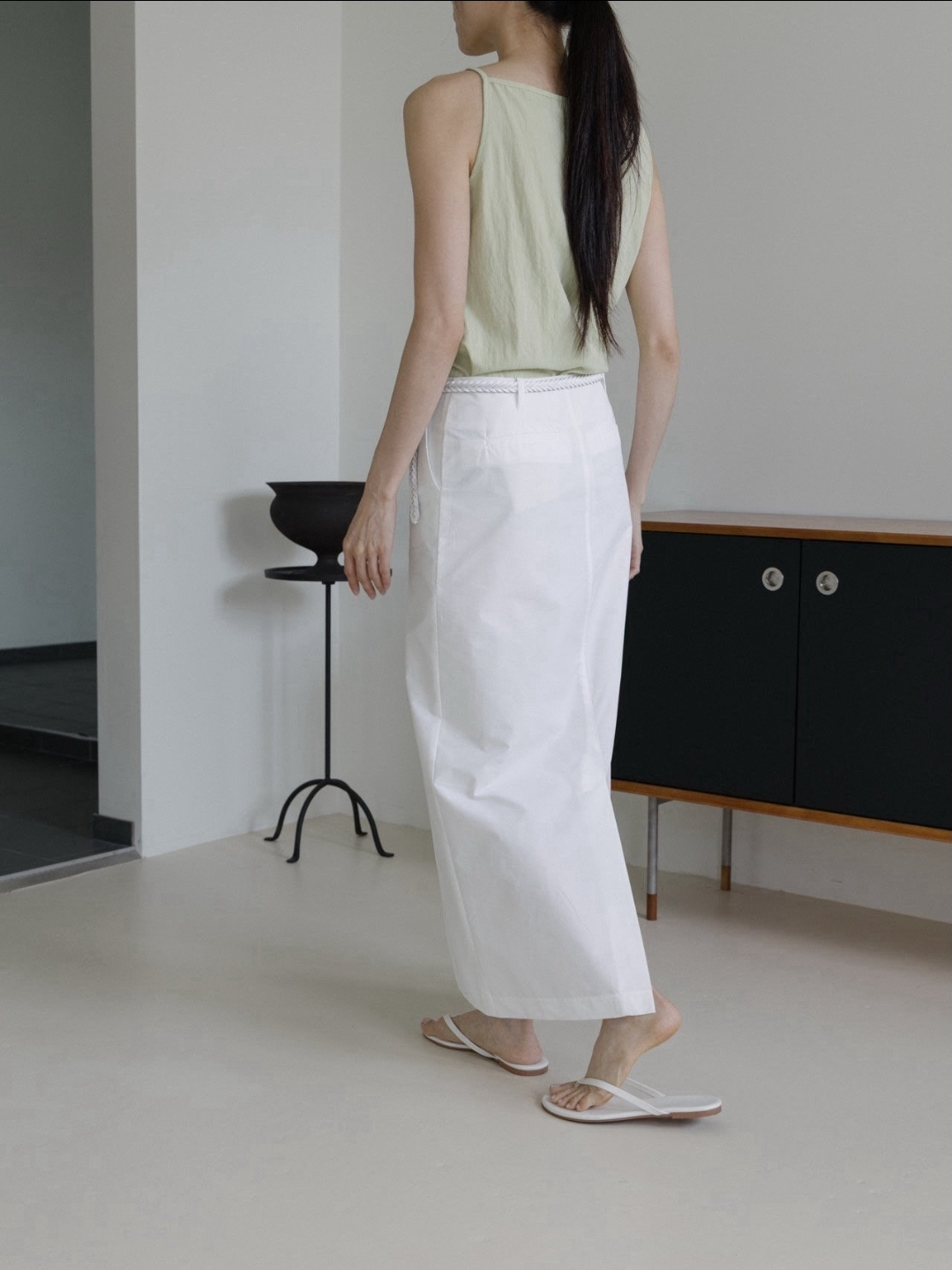 신상 셀리 코튼 맥시 롱스커드 스커트 치마 화이트 블랙 블루 데님 국내생산