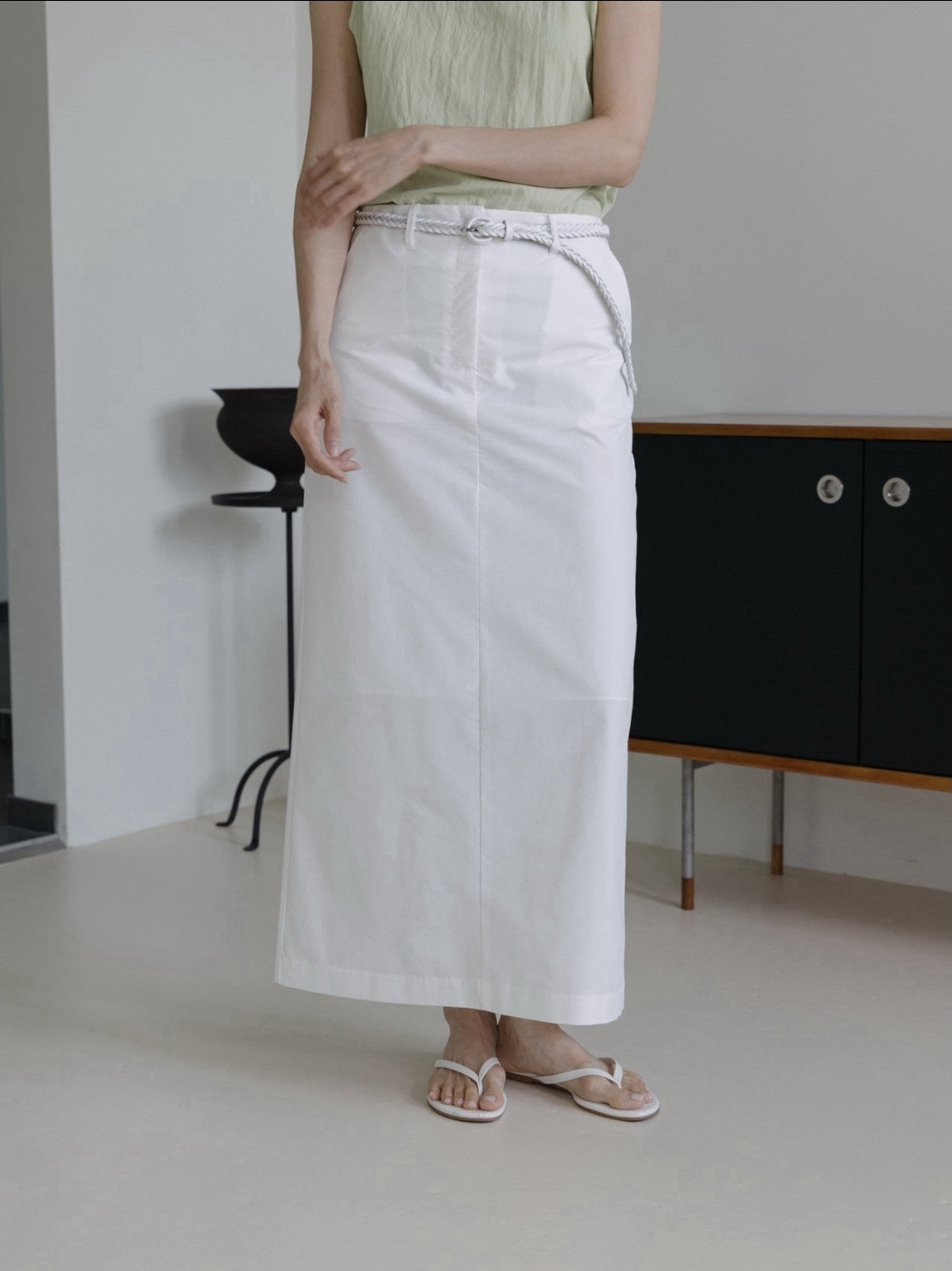 신상 셀리 코튼 맥시 롱스커드 스커트 치마 화이트 블랙 블루 데님 국내생산