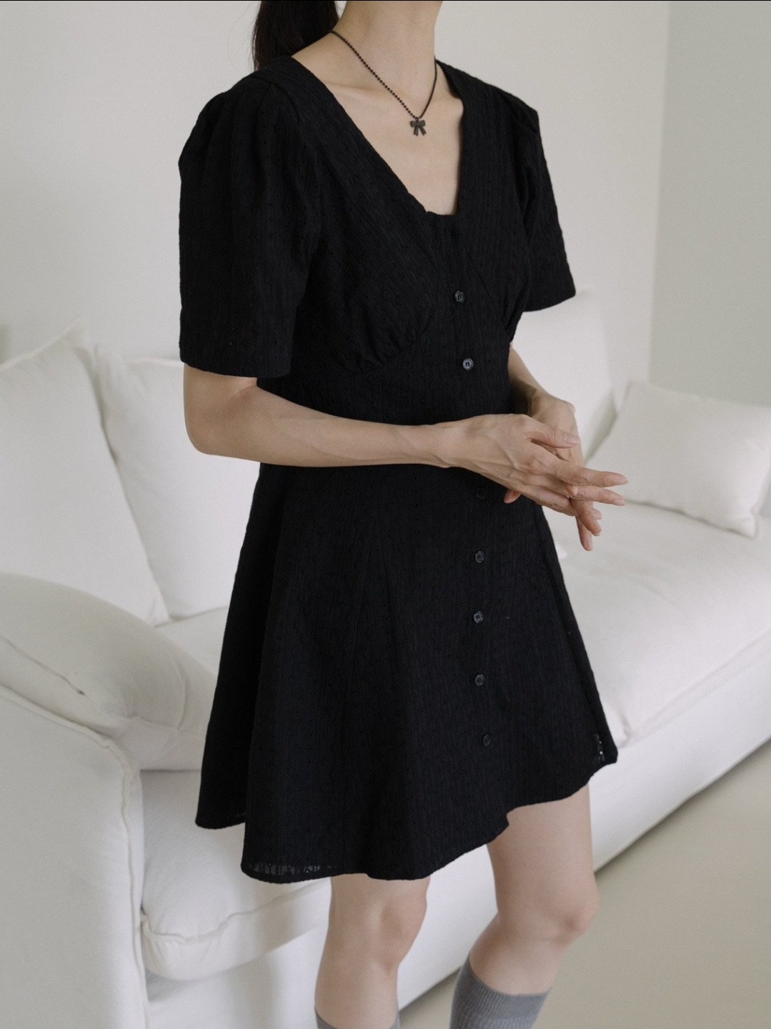 신상 프랑 자수 미니 원피스 데일리룩 여행룩 출근룩 국내생산