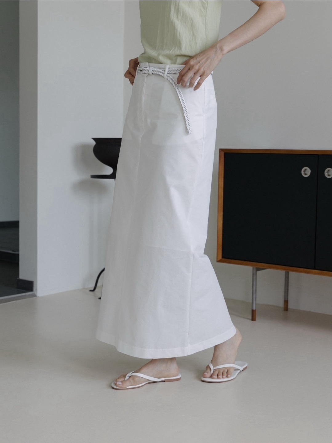 신상 셀리 코튼 맥시 롱스커드 스커트 치마 화이트 블랙 블루 데님 국내생산