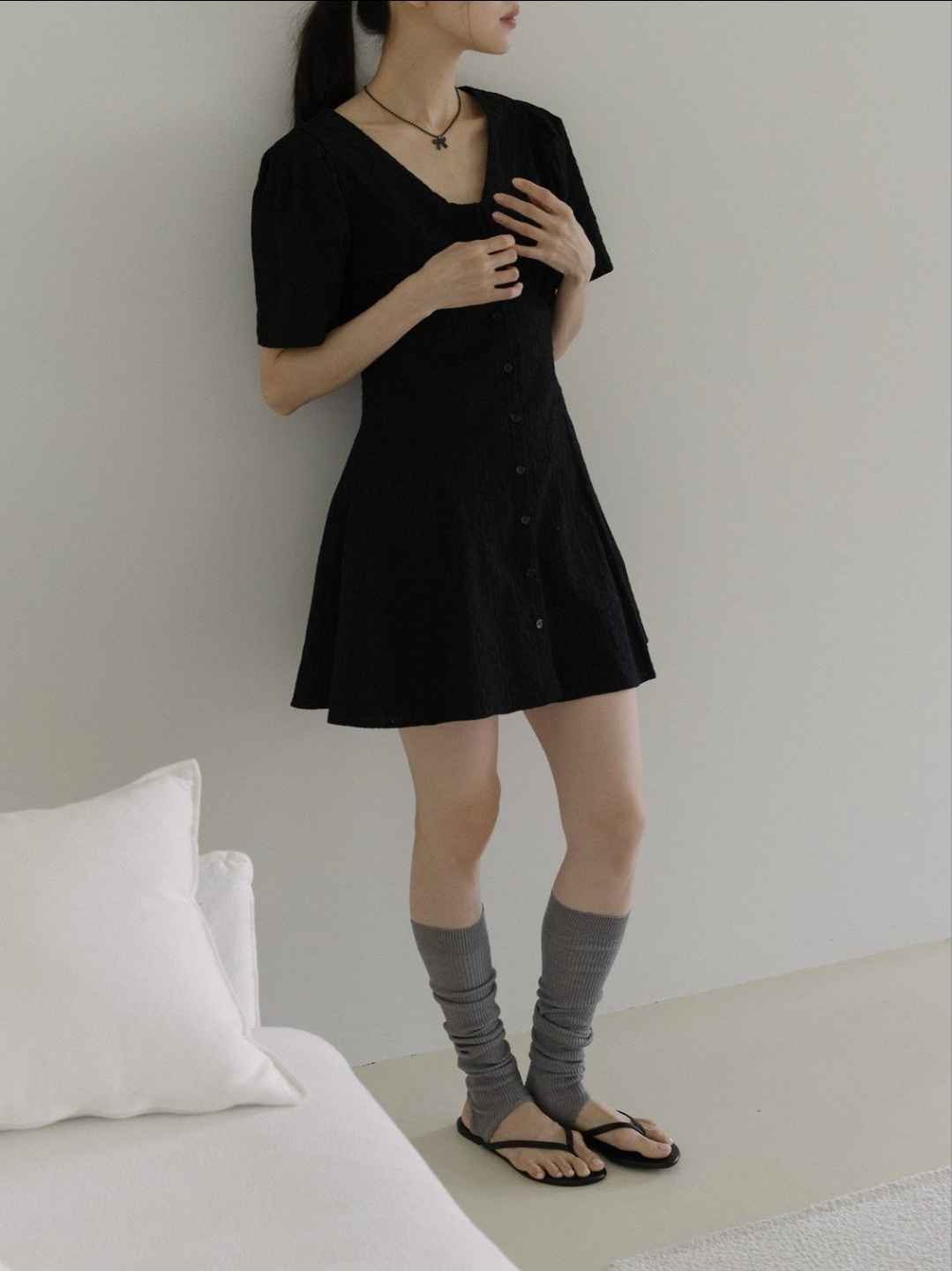 신상 프랑 자수 미니 원피스 데일리룩 여행룩 출근룩 국내생산