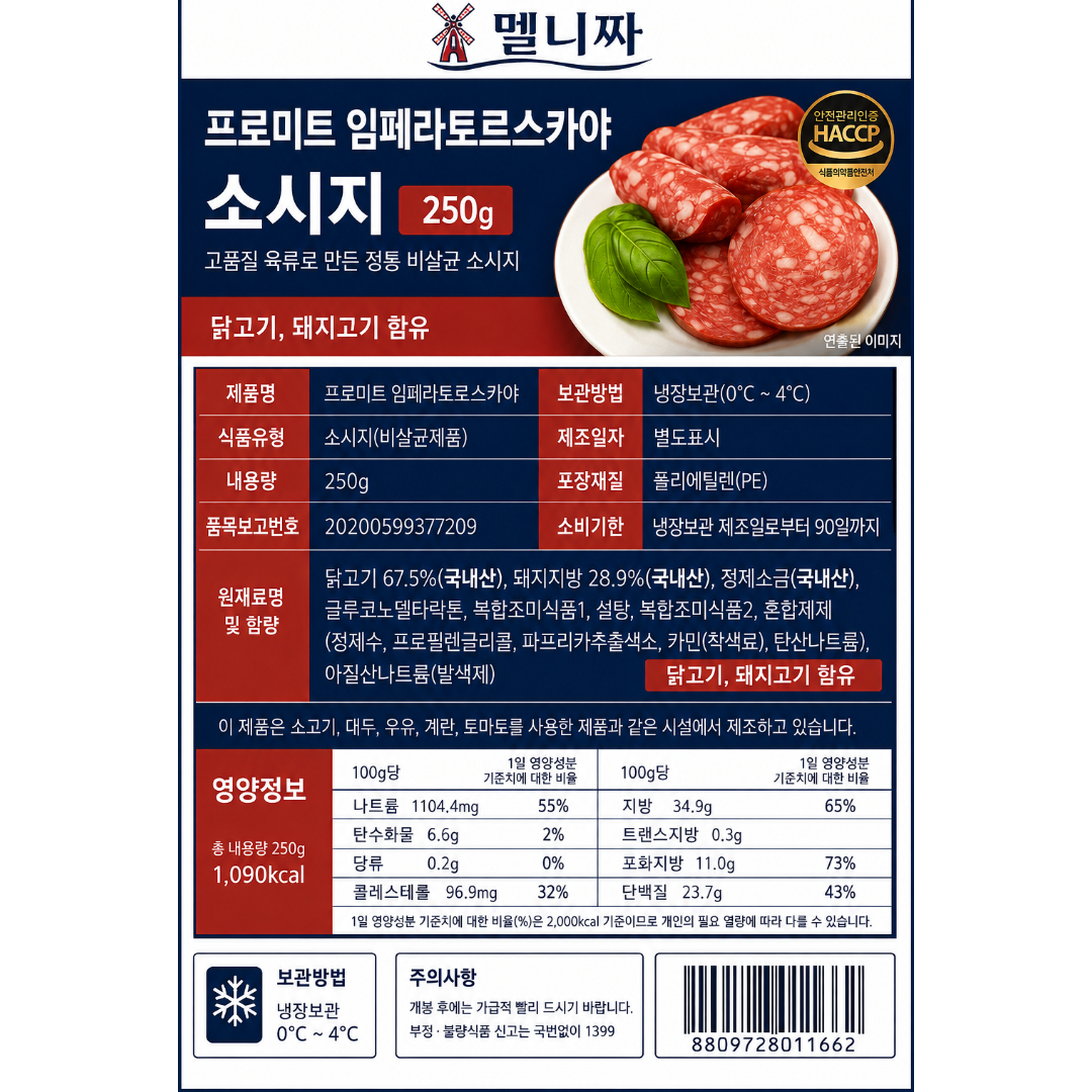 [011662] 프로미트 임페라토르스카야 소시지 250g