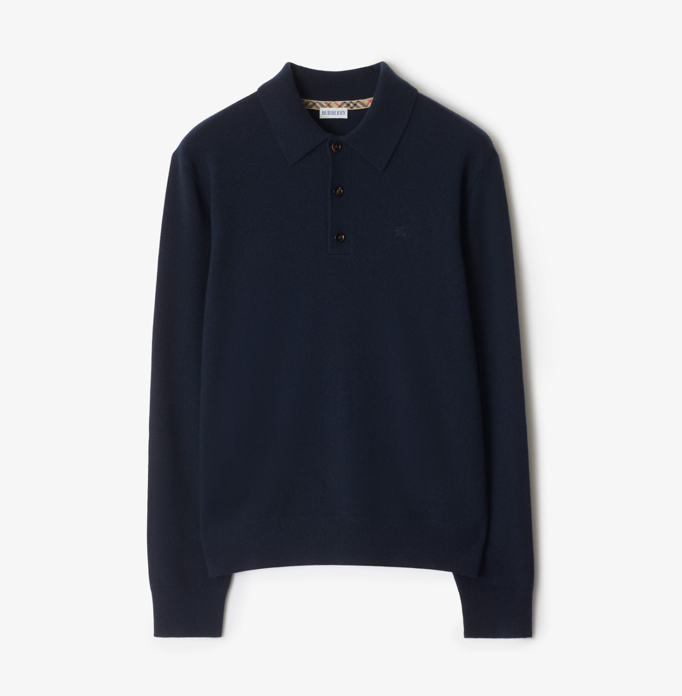 버버리 롱 슬리브 캐시미어 블렌드 폴로셔츠