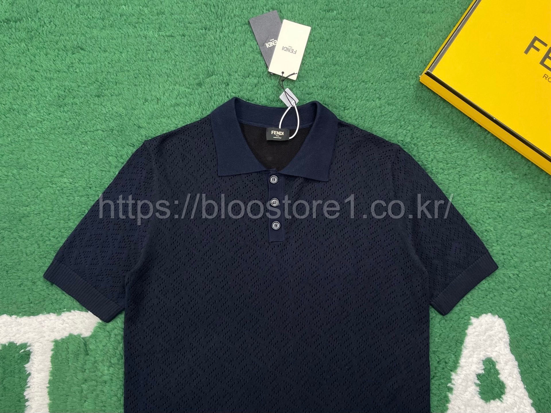 펜디 비스코스 트리콧 폴로 셔츠 2color (네이비) (화이트)