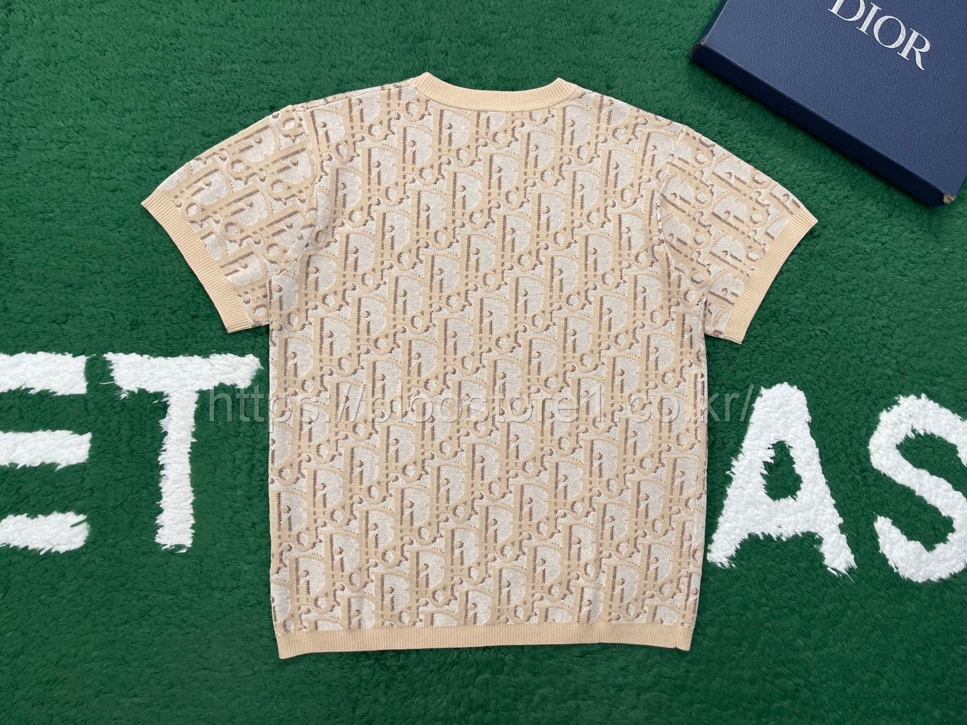 디올 레귤러 핏 울 실크 오블리크 티셔츠 2color (블랙) (베이지)