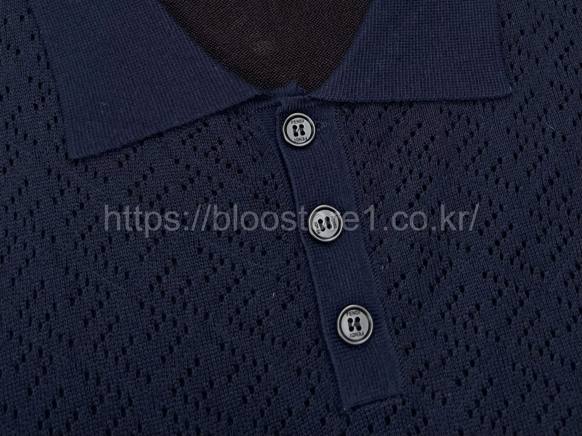 펜디 비스코스 트리콧 폴로 셔츠 2color (네이비) (화이트)