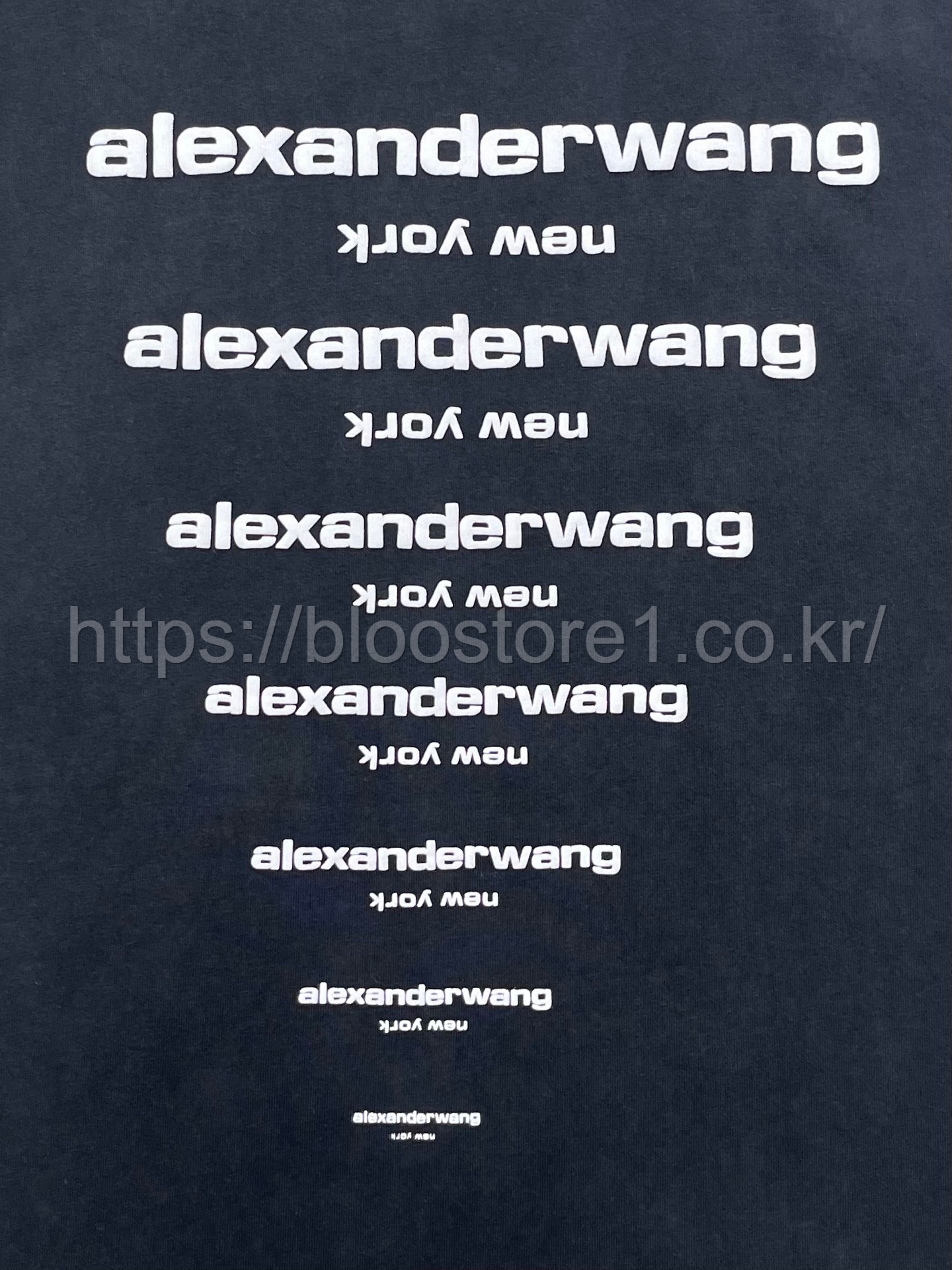알렉산더 왕 그라디언트 로고 숏 슬리브 티셔츠
