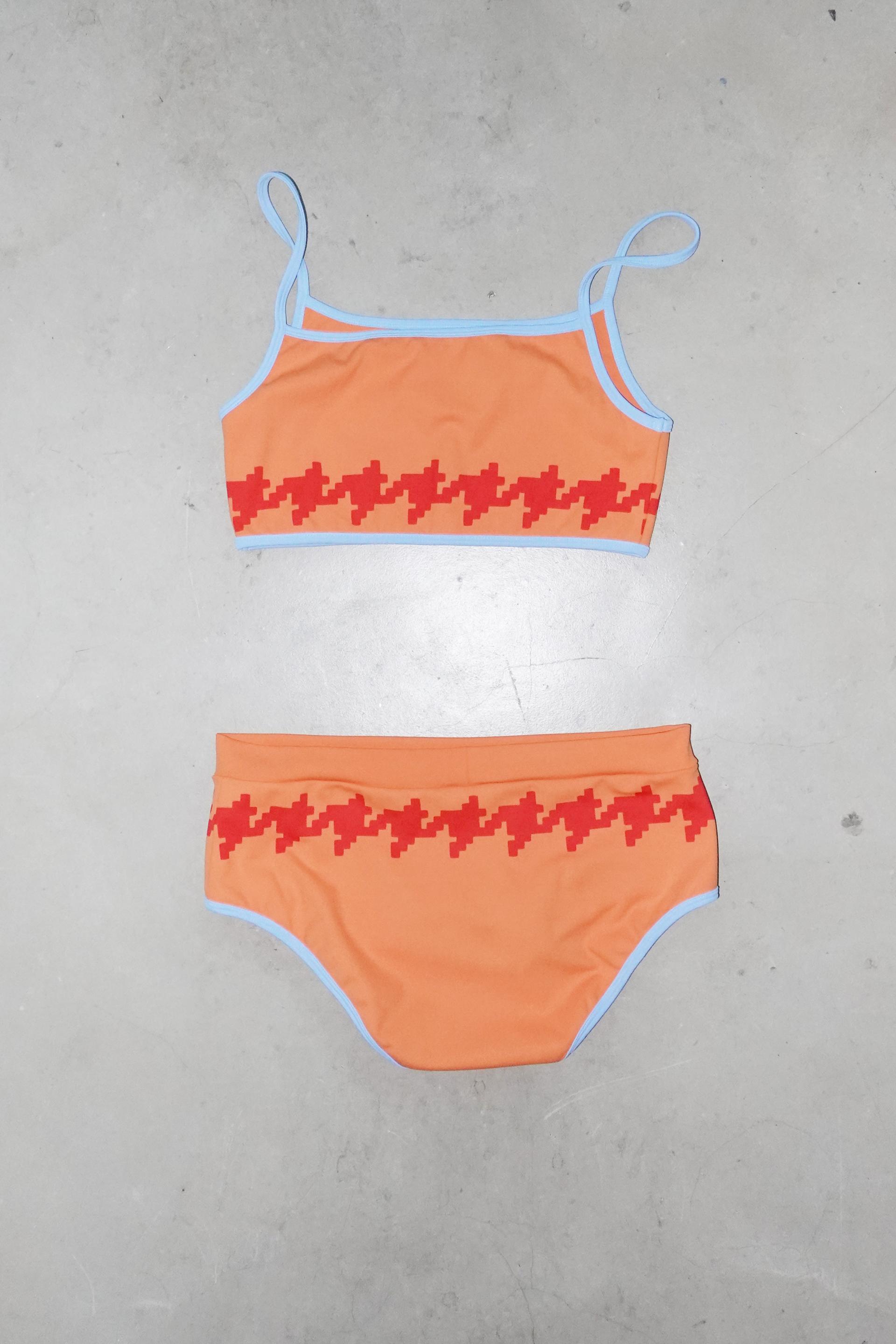 PIXEL HOUND CAMI SWIM SET ORANGE