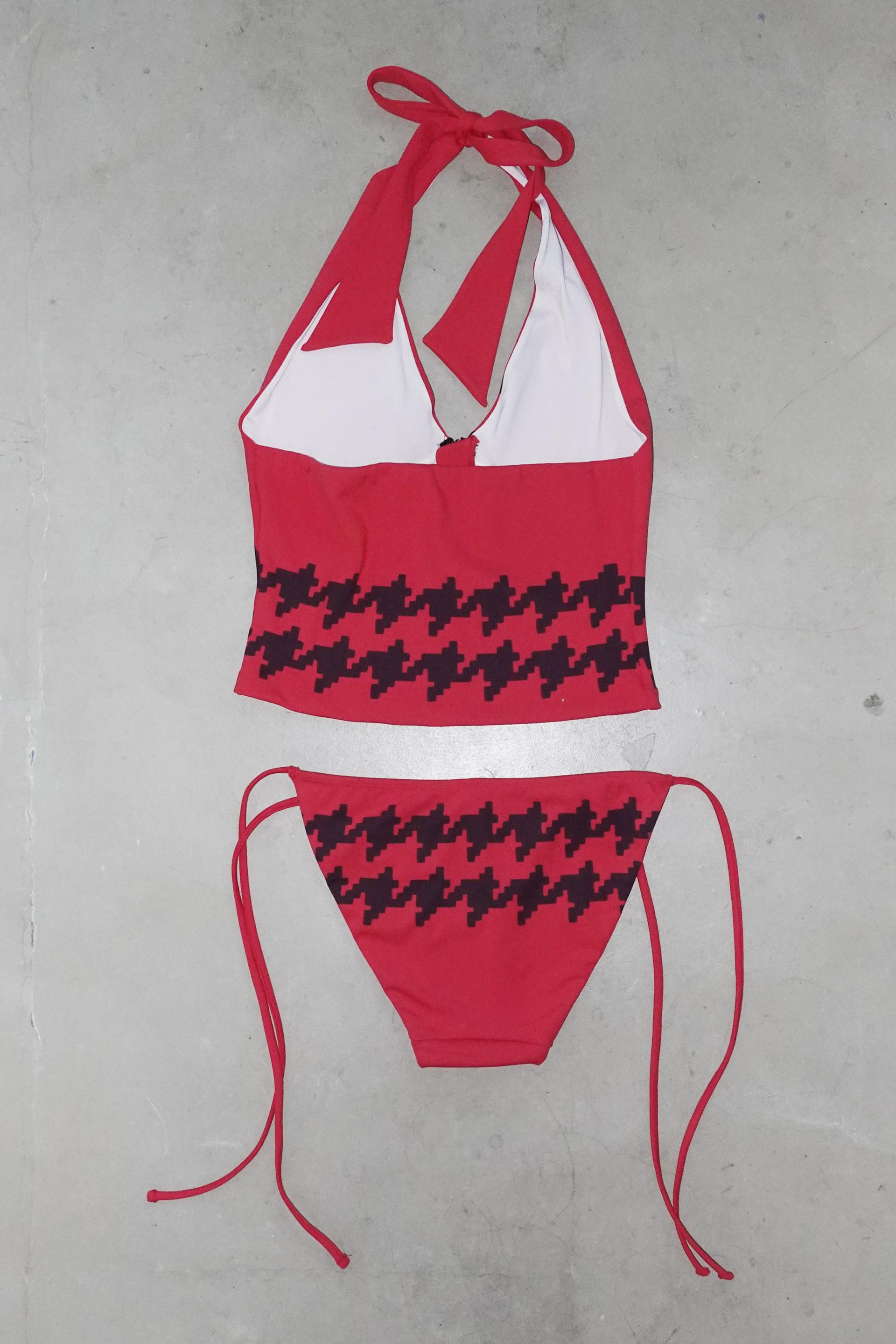PIXEL HOUND ZIP HALTER SWIM SET RED