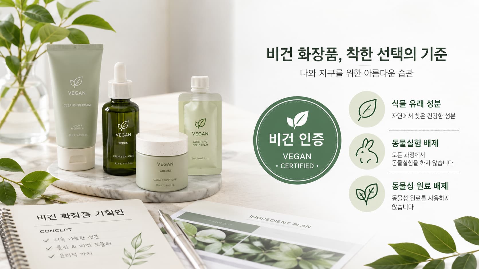 비건 화장품 뜻에 대한 설명과 비건 화장품 개발 샘플