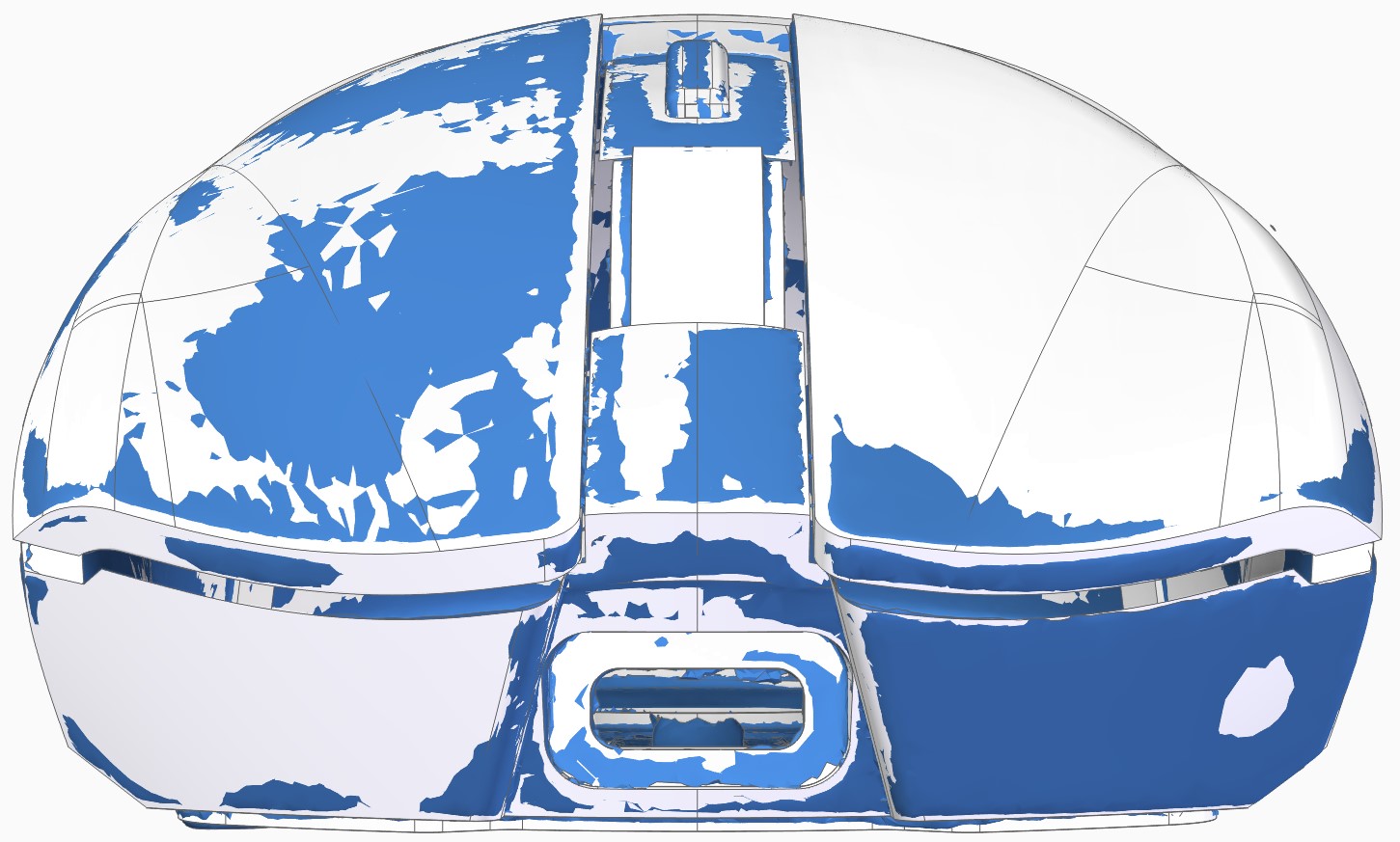 컴퓨터 마우스 역설계 완료된 데이터와 3D스캔한 메시데이터를 겹친 상태-3. [사진=알테크]