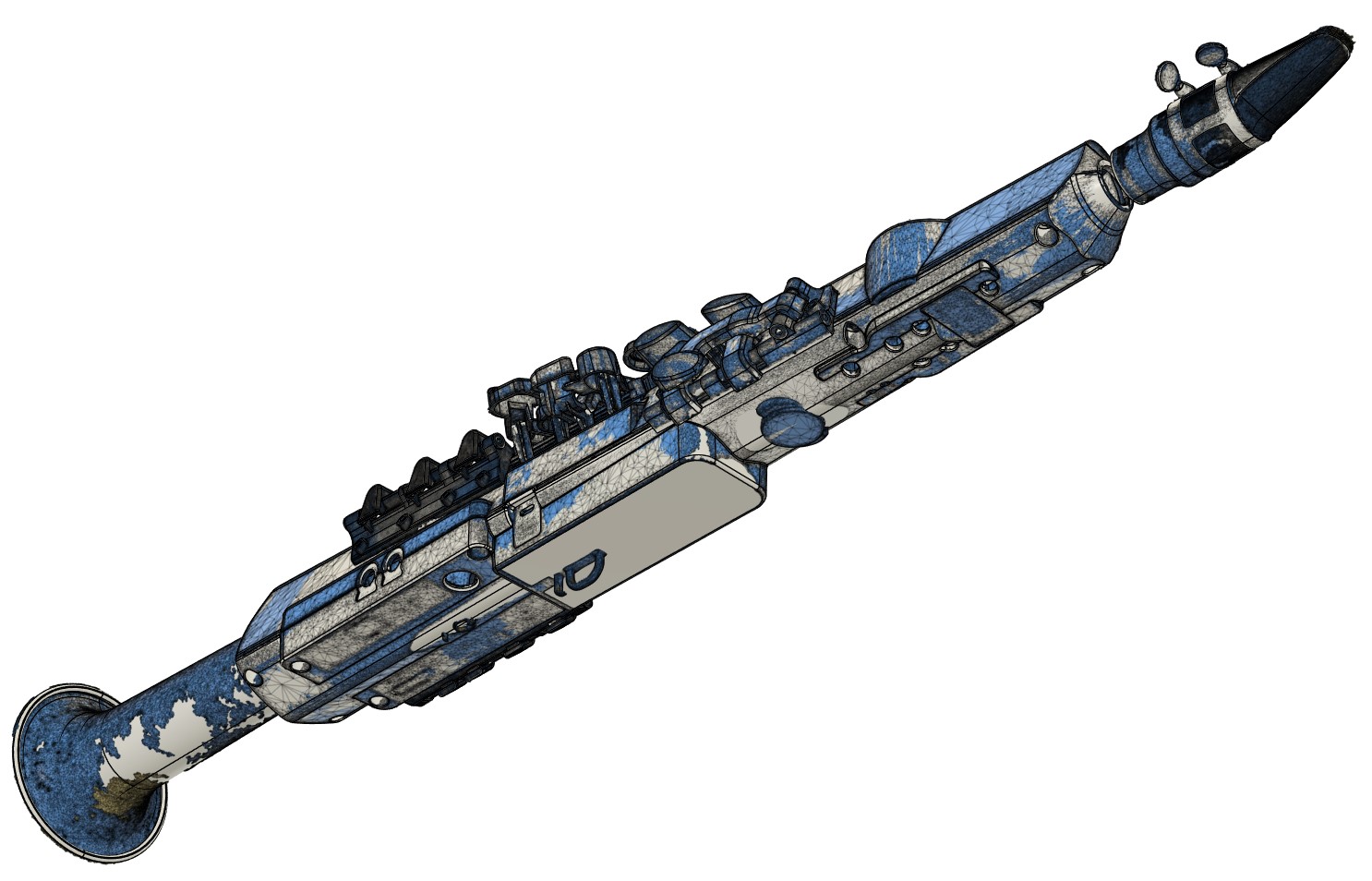 3D스캔 한 메시데이터와 역설계 데이터 겹친 상태
