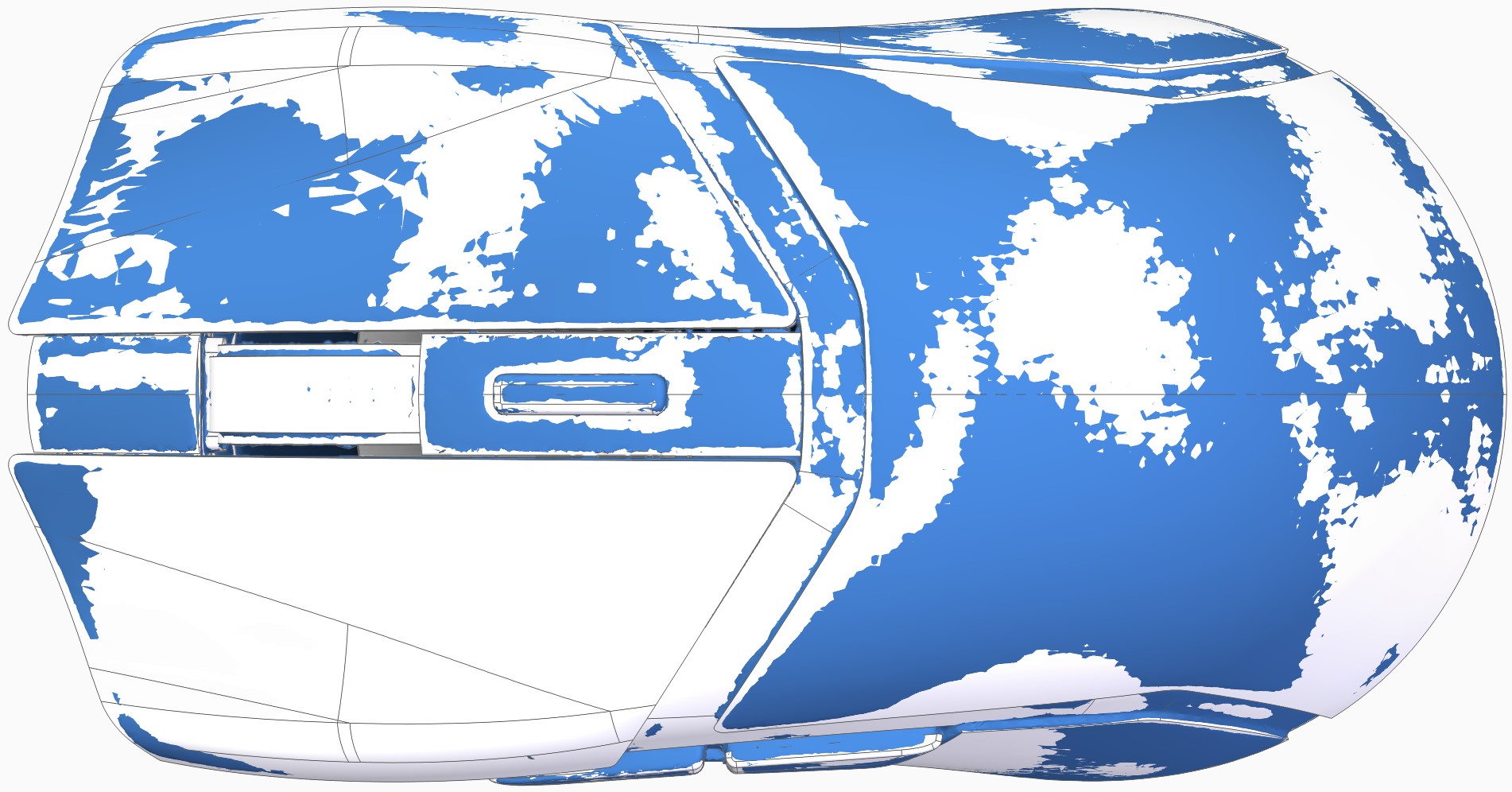 컴퓨터 마우스 역설계 완료된 데이터와 3D스캔한 메시데이터를 겹친 상태-1. [사진=알테크]