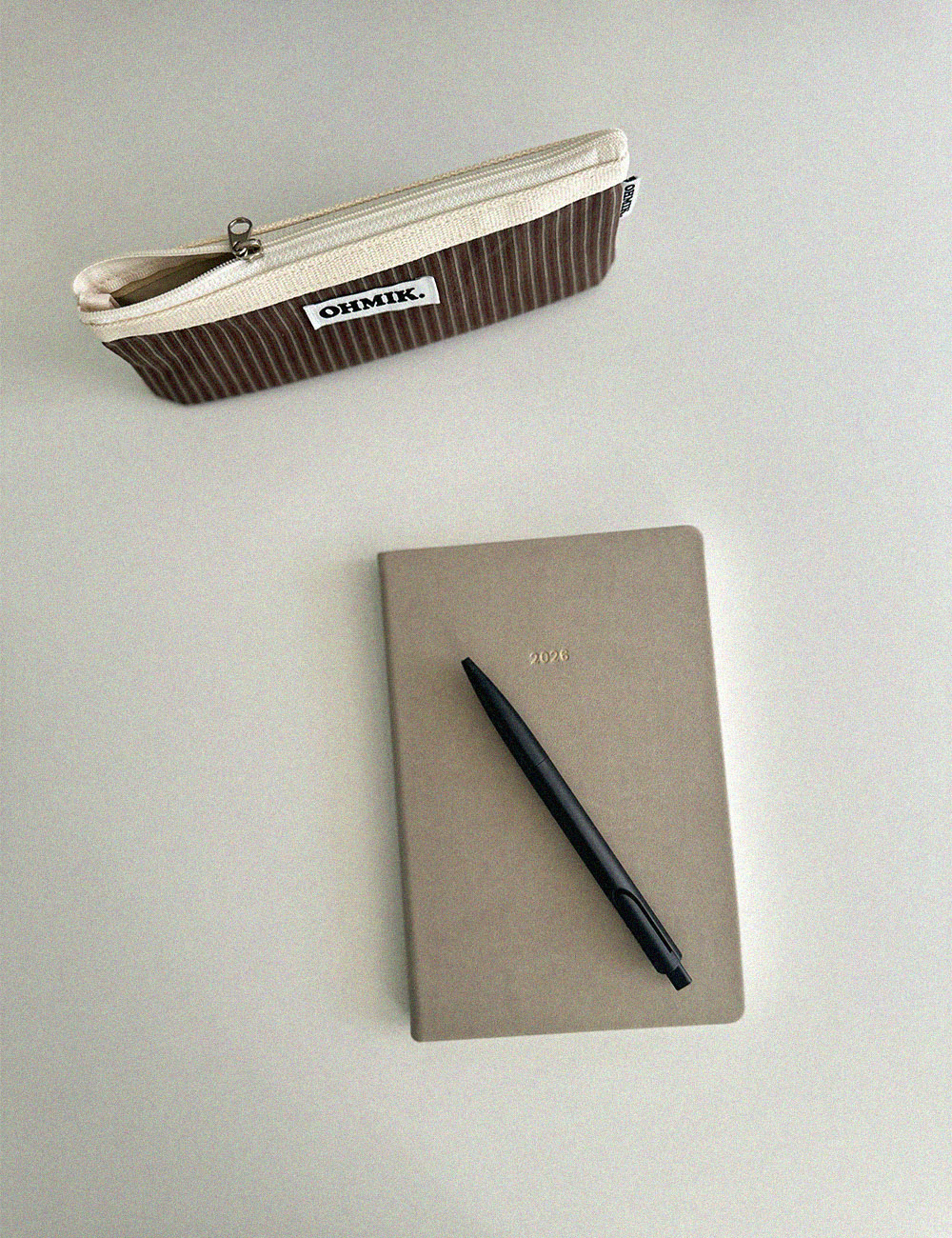 [000] Pencil Pouch - Brown Stripe 브라운 스트라이프