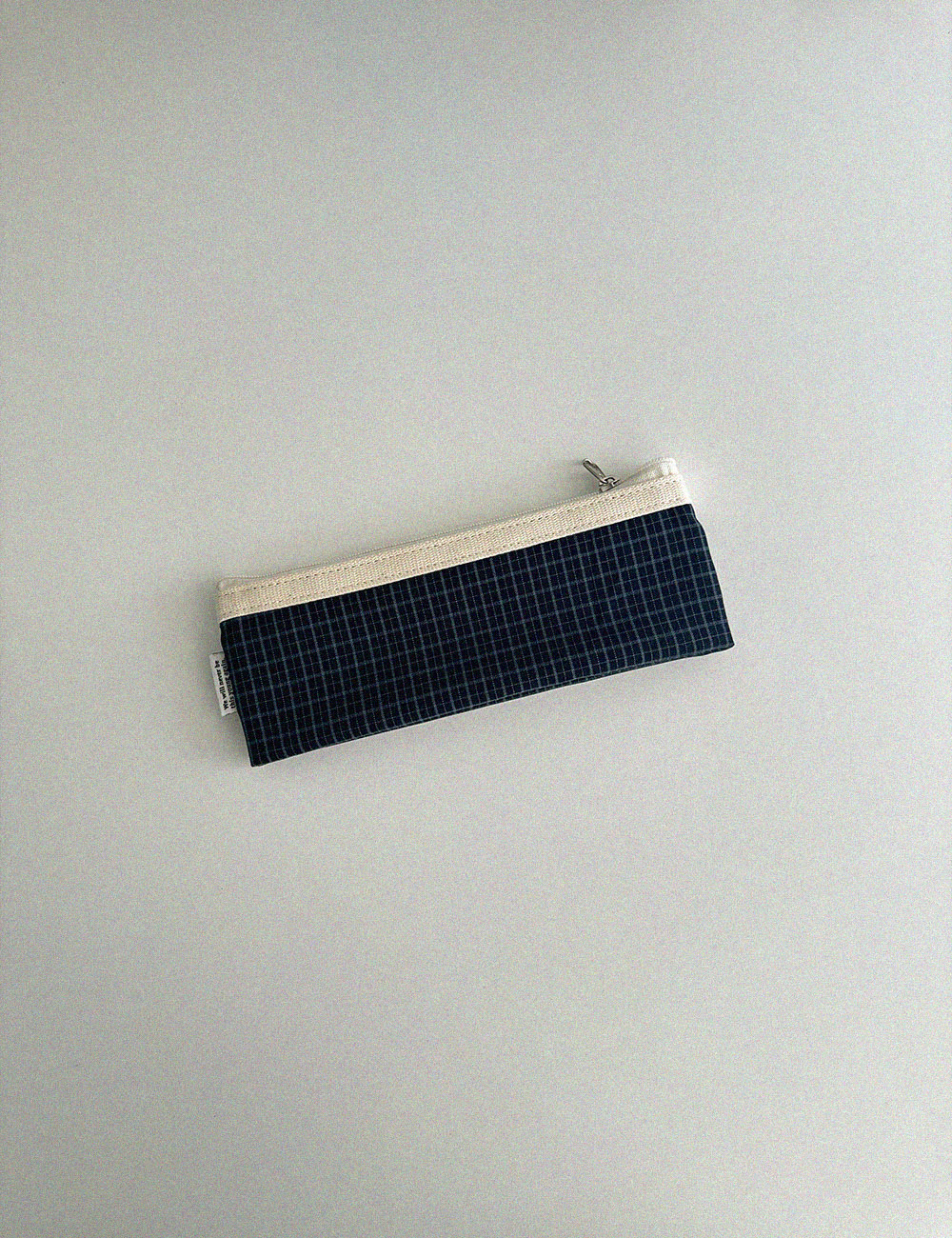 [000] Pencil Pouch - Navy Check 네이비 체크