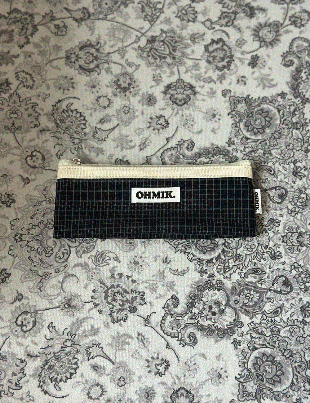 [000] Pencil Pouch - Navy Check 네이비 체크