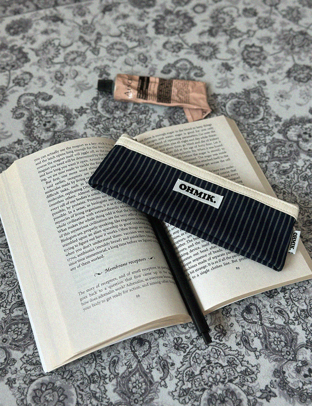 [000] Pencil Pouch - Navy Stripe 네이비 스트라이프