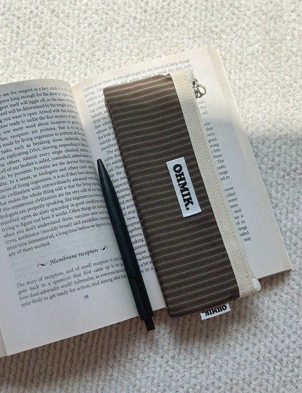[000] Pencil Pouch - Brown Stripe 브라운 스트라이프