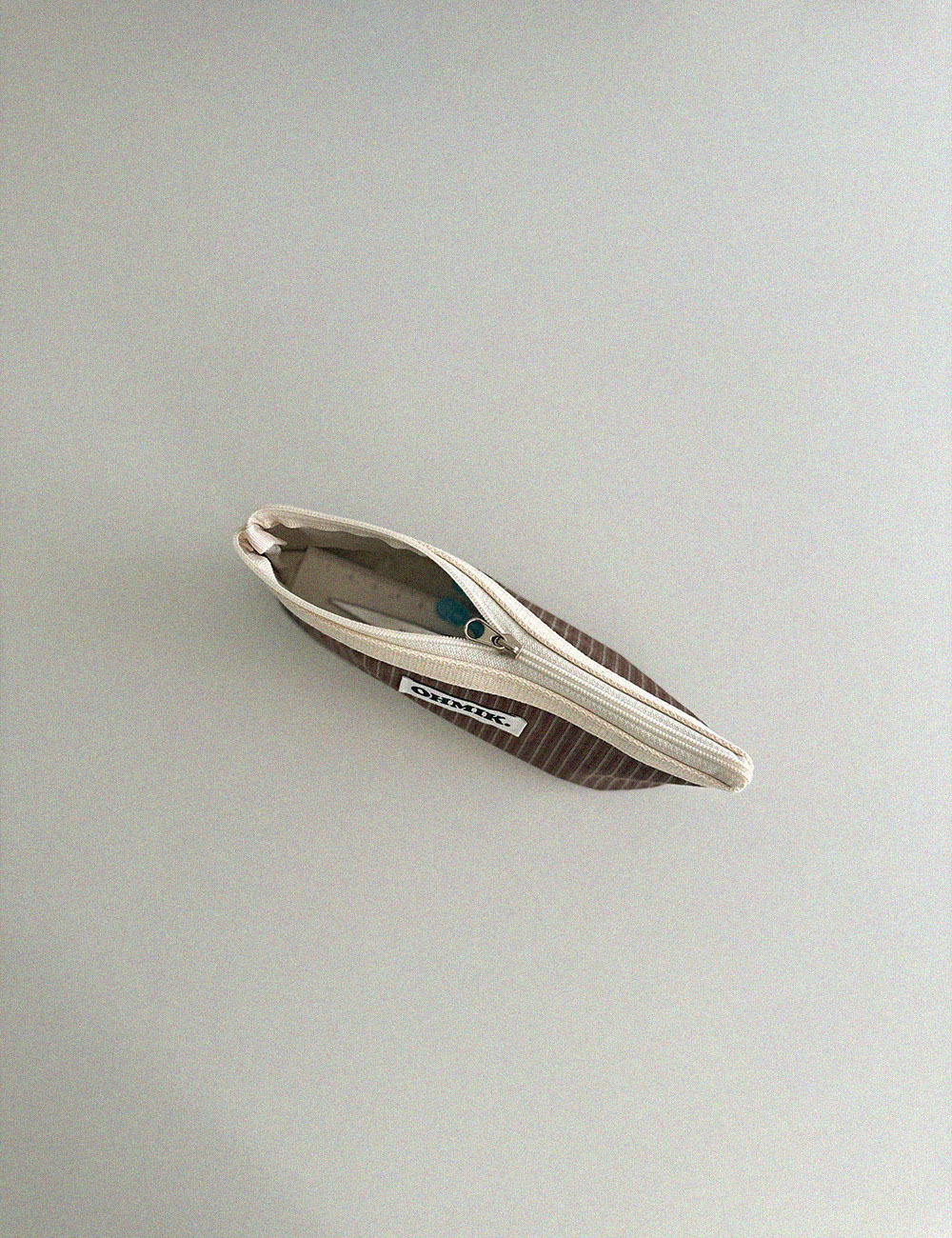 [000] Pencil Pouch - Brown Stripe 브라운 스트라이프