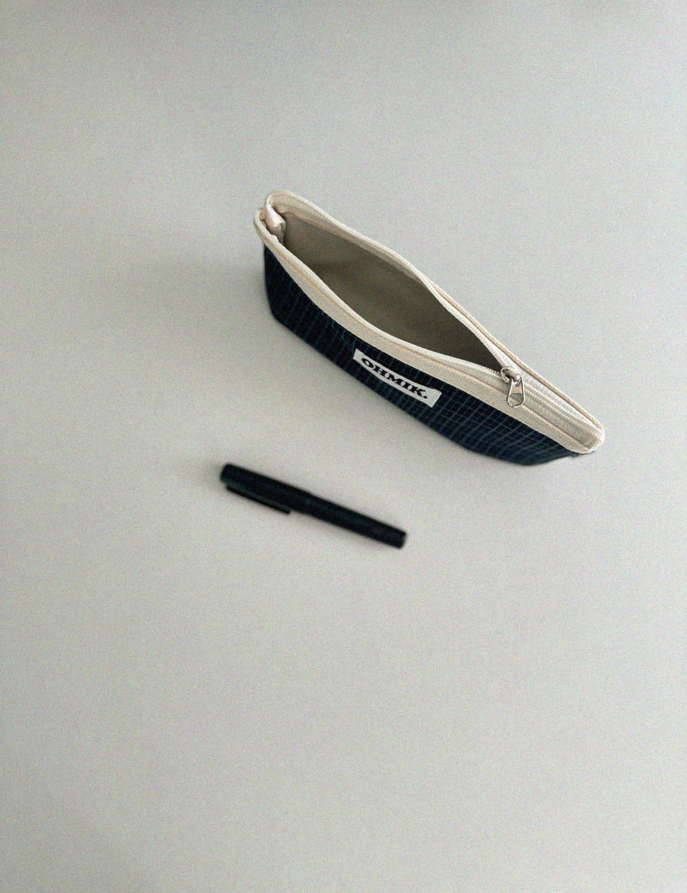 [000] Pencil Pouch - Navy Check 네이비 체크