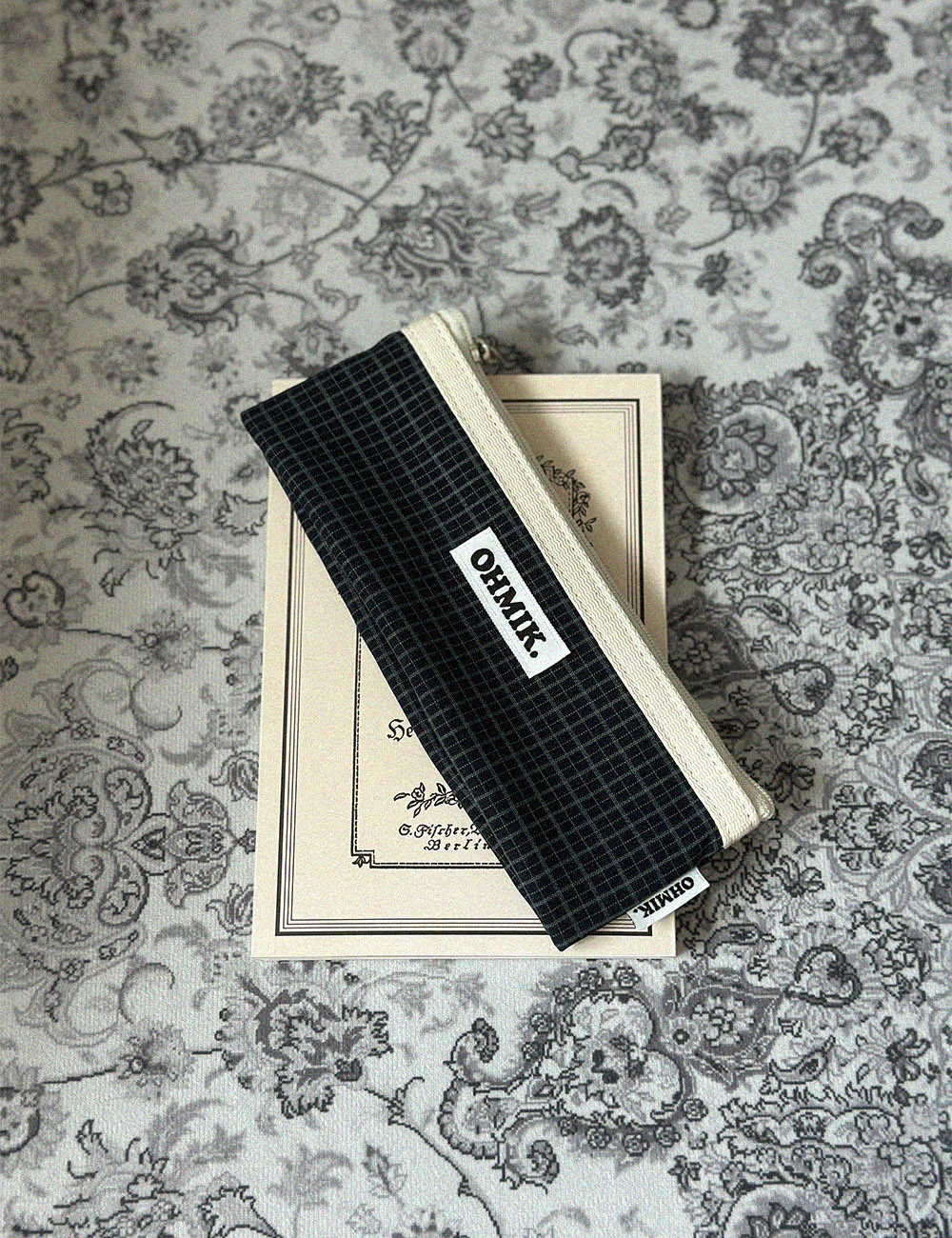 [000] Pencil Pouch - Navy Check 네이비 체크