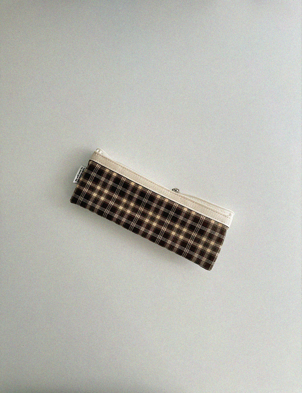 [000] Pencil Pouch - Brown Check 브라운 체크