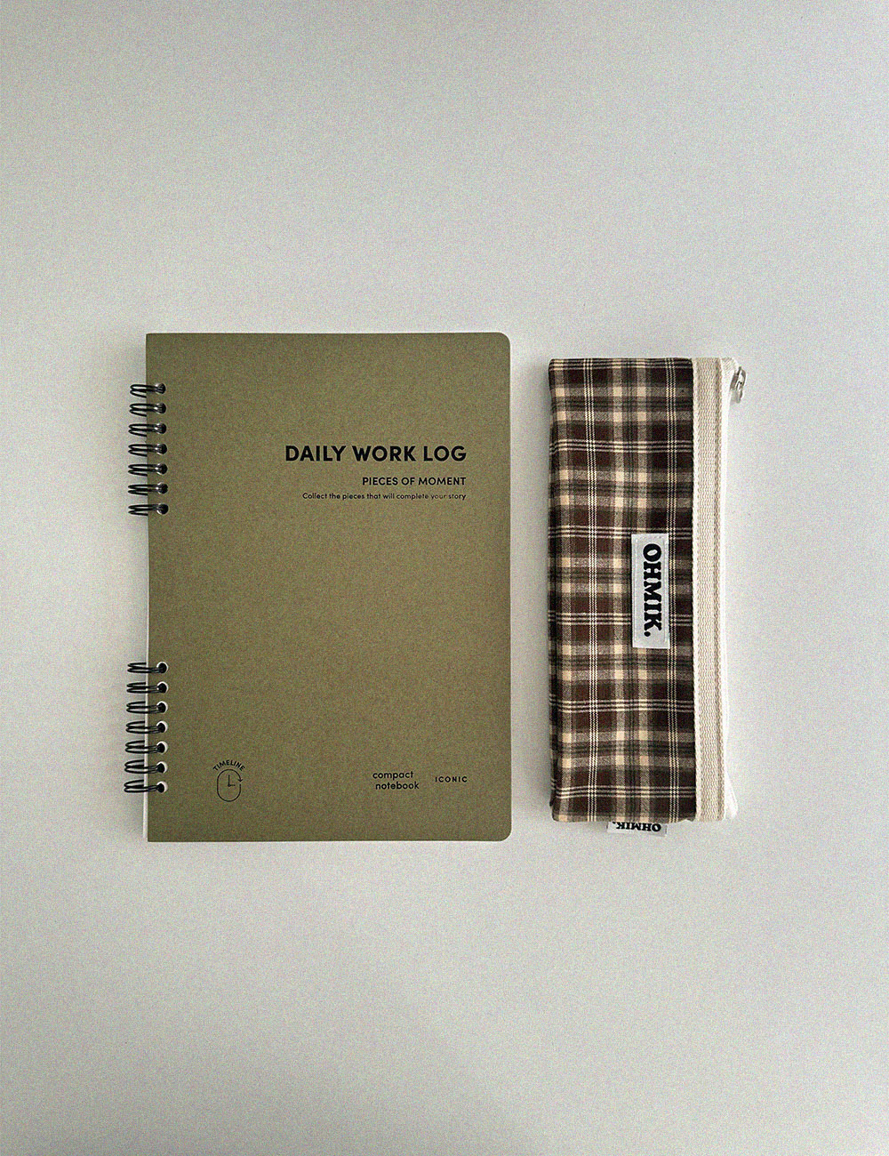 [000] Pencil Pouch - Brown Check 브라운 체크
