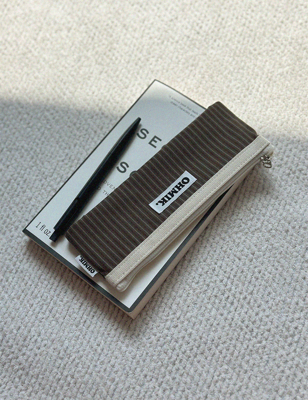 [000] Pencil Pouch - Brown Stripe 브라운 스트라이프