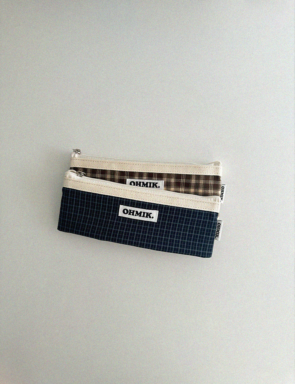 [000] Pencil Pouch - Navy Check 네이비 체크