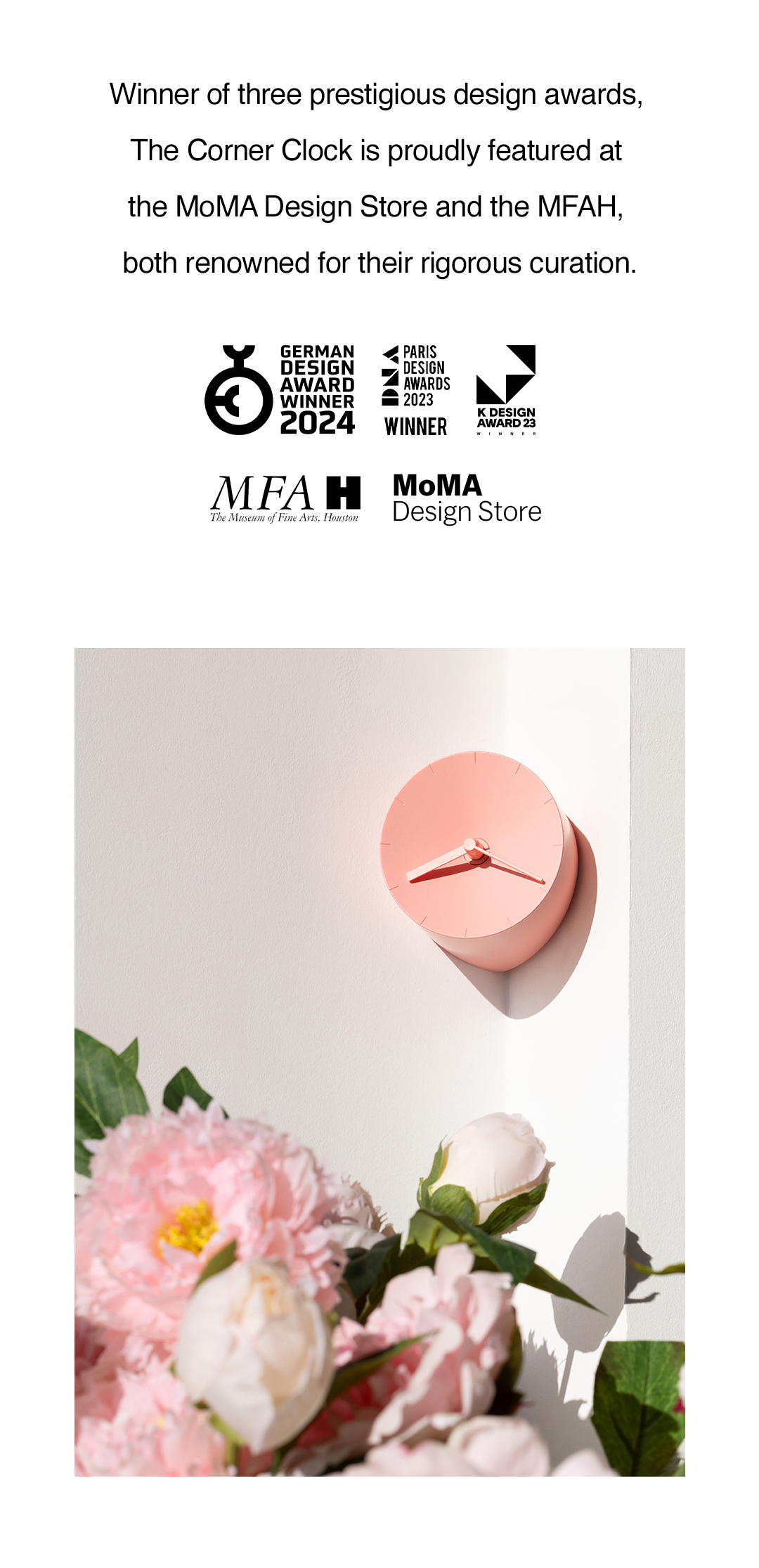 mosery clock - Coral, Red, Lemon, Skyblue