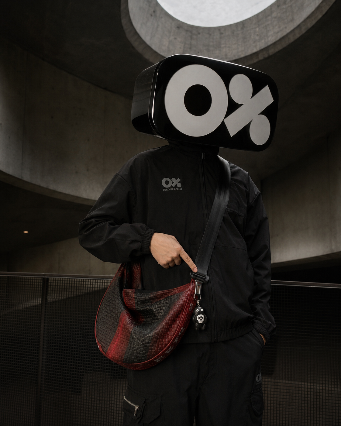 Zero Percent 0% URBAG Upcycled Crescent Hobo Bag zp260630