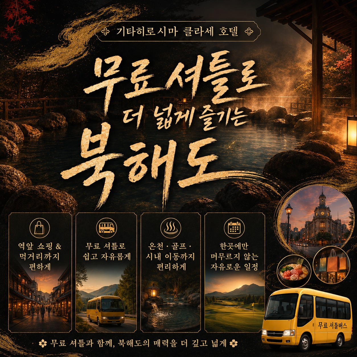 ⛳북해도 클라세 리조트 골프 <최상급 온천수>⛳
