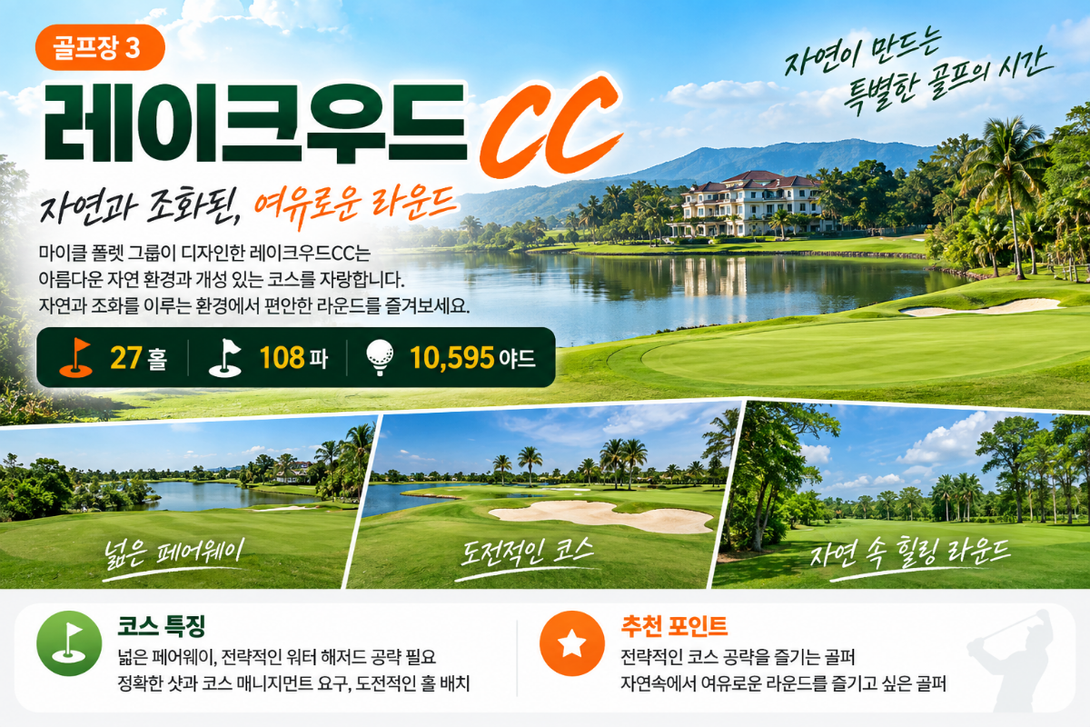 방콕 골프투어 3박5일|시내호텔 3박 + 명문골프 54홀|2인 가능