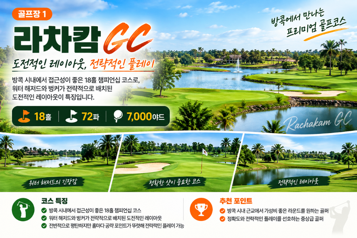 방콕 골프투어 3박5일|시내호텔 3박 + 명문골프 54홀|2인 가능