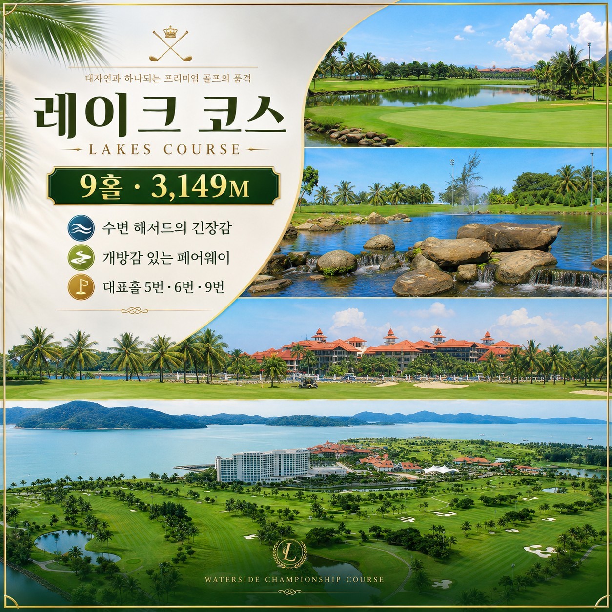 코타키나발루 힐튼호텔 3색 골프 3박5일｜수트라·사바·카람부나이