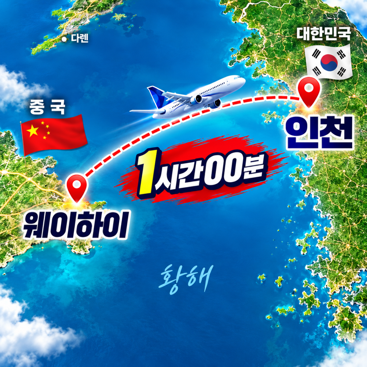 중국 웨이하이 골프 3박4일｜인천 직항｜천익CC·호당가CC｜힐튼호텔
