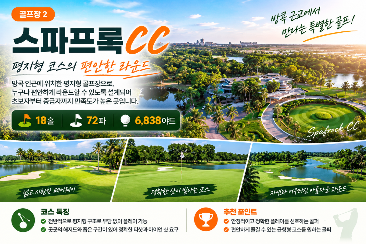 방콕 골프투어 3박5일|시내호텔 3박 + 명문골프 54홀|2인 가능