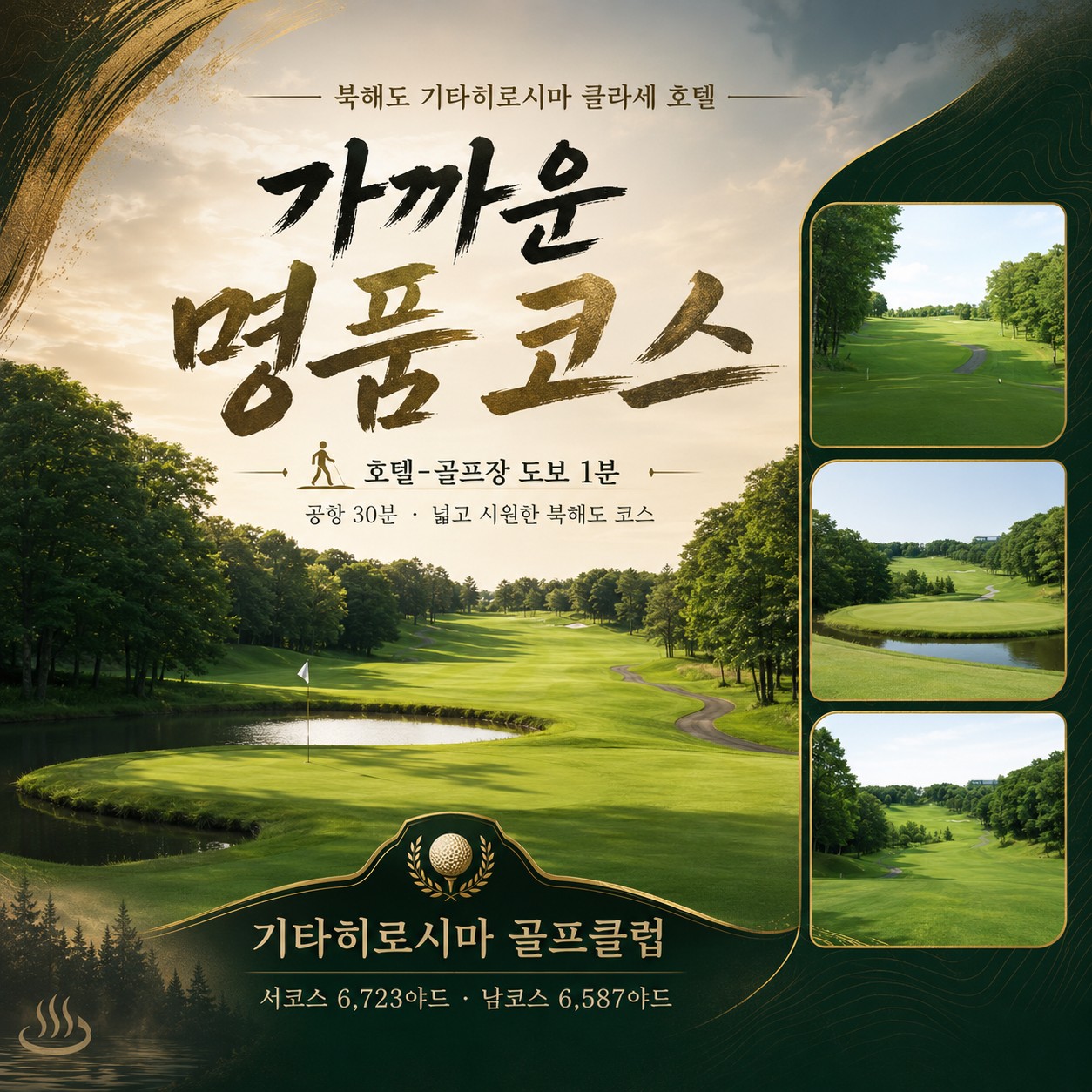 ⛳북해도 클라세 리조트 골프 <최상급 온천수>⛳