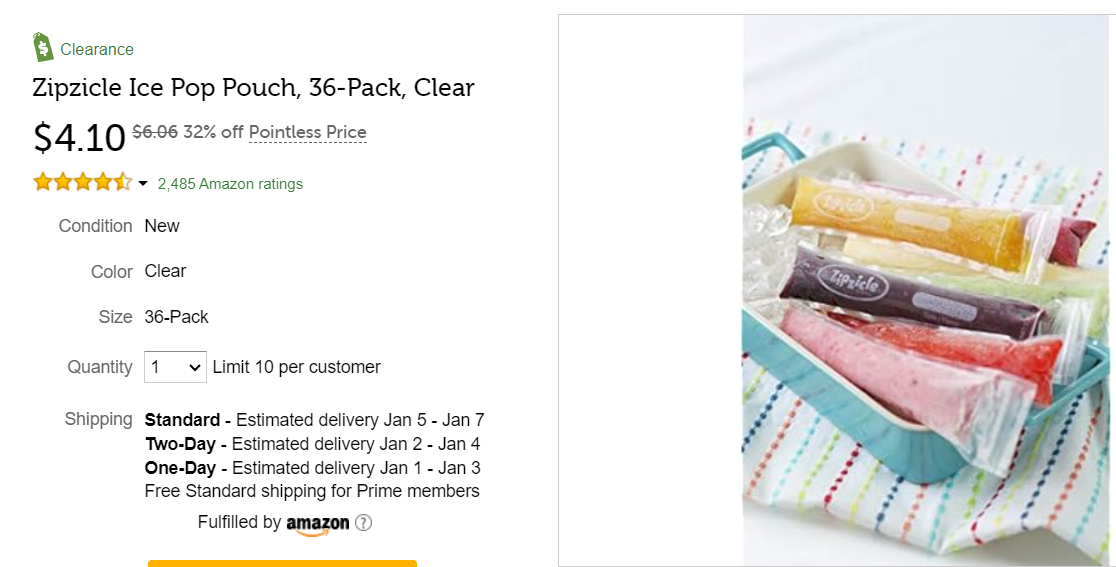 Woot) Zipzicle Ice Pop Pouch 36팩, 4.10 미국생활 스마트한 소비의시작, 원더인쿠폰
