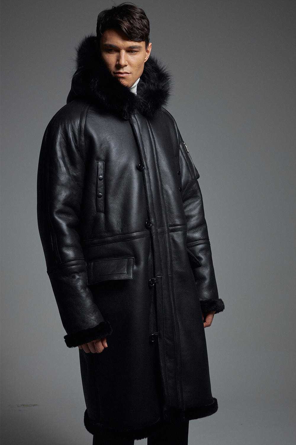 코트 모델 착용 이미지-S9L23