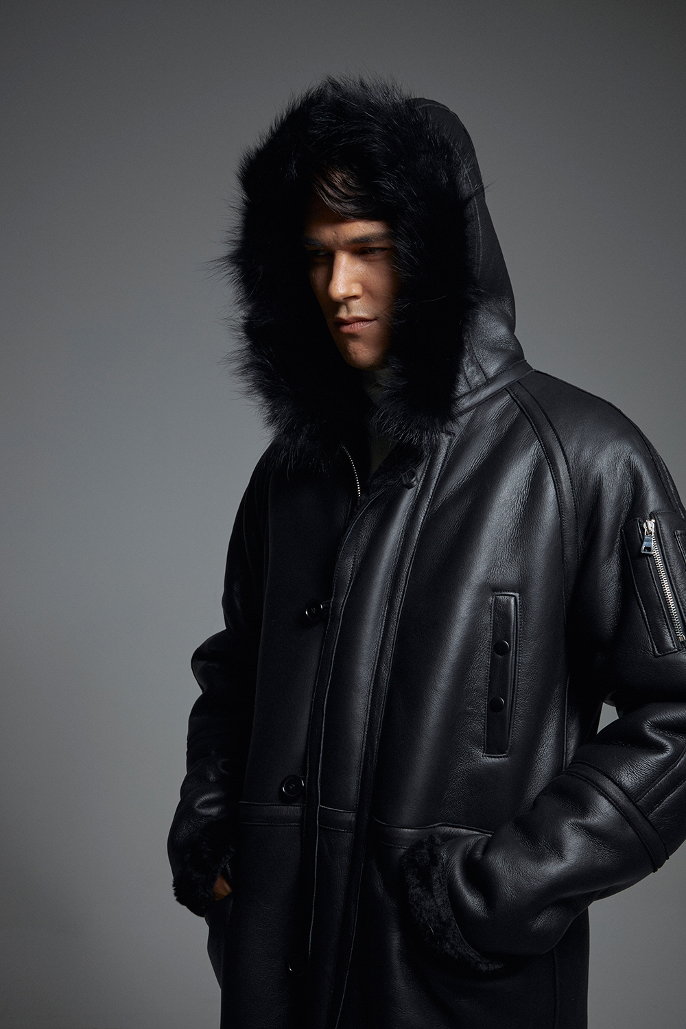 코트 모델 착용 이미지-S1L45