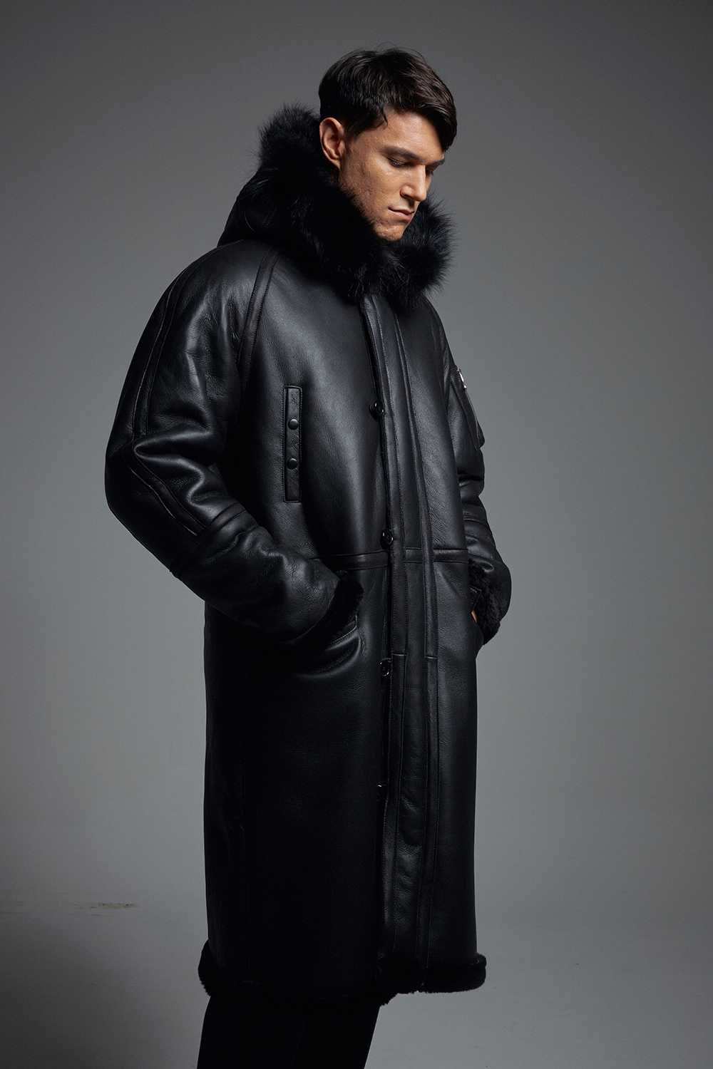 코트 모델 착용 이미지-S1L41