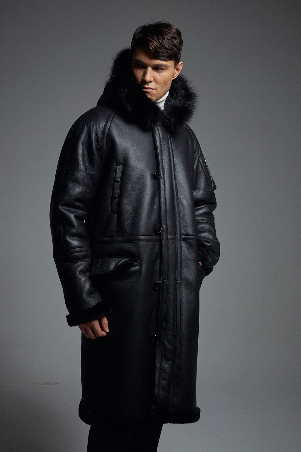 코트 모델 착용 이미지-S1L43