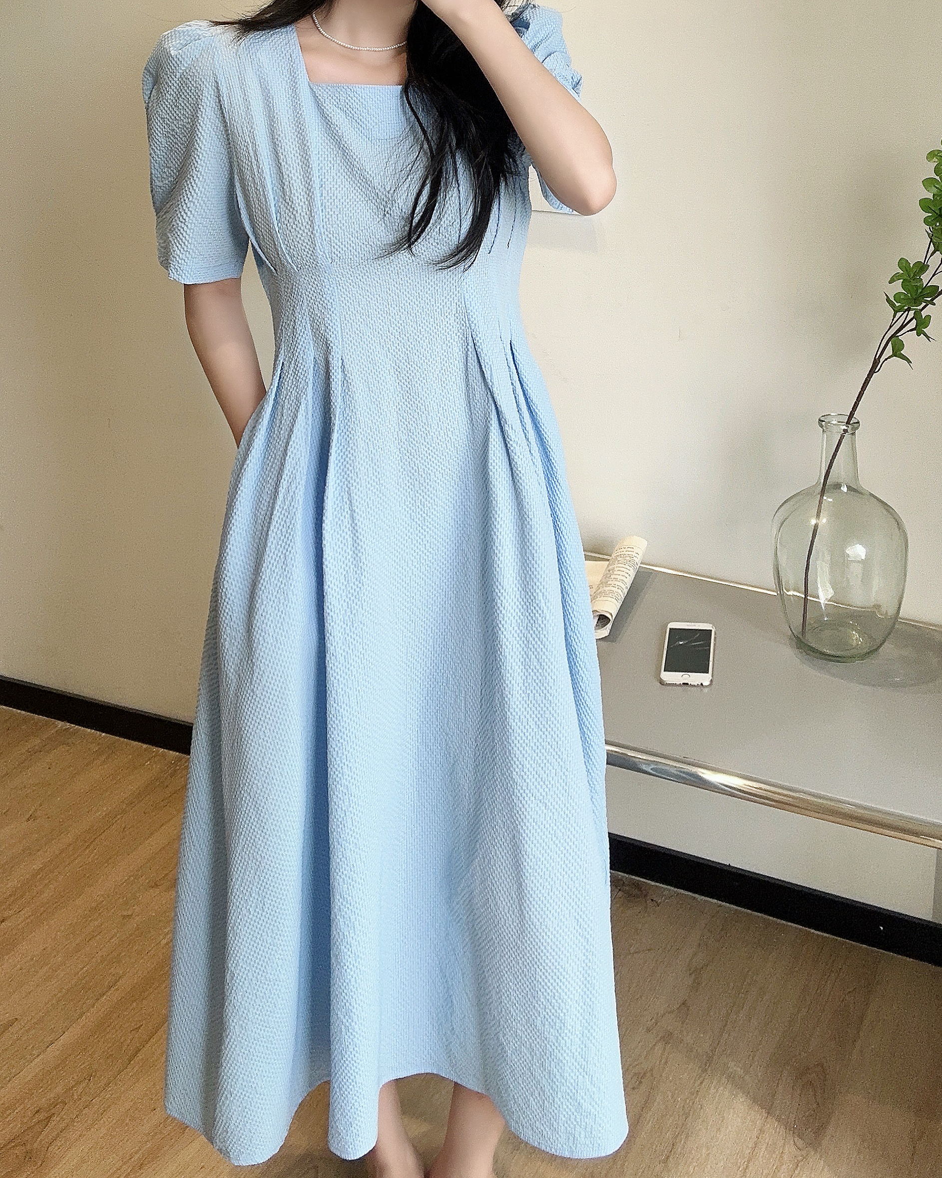 Cloud Garden Square Neck Dress - 클라우드 가든 스퀘어넥 원피스