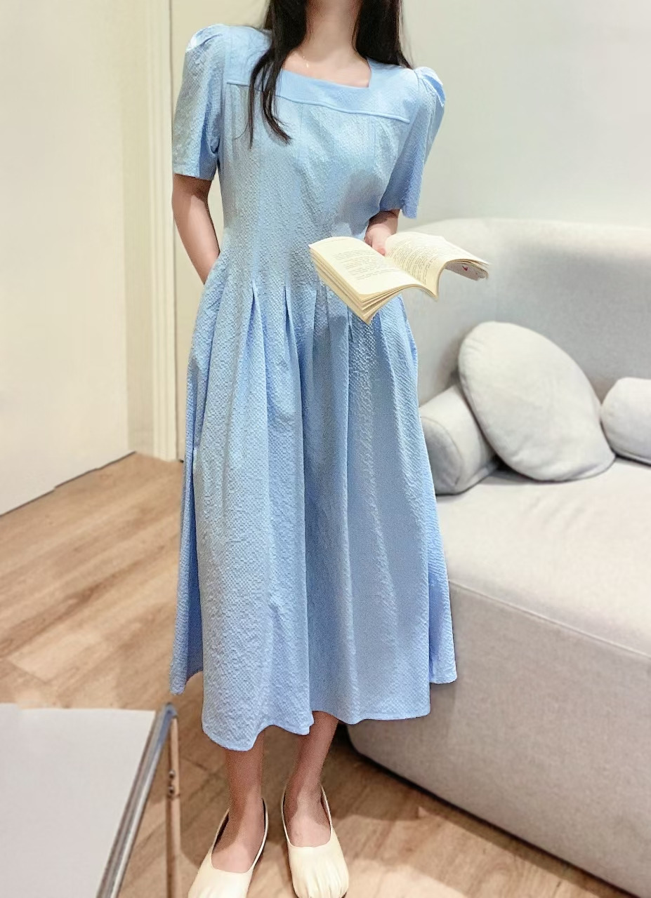 Soft Square Neck Flare Dress - 소프트 스퀘어넥 플레어 원피스