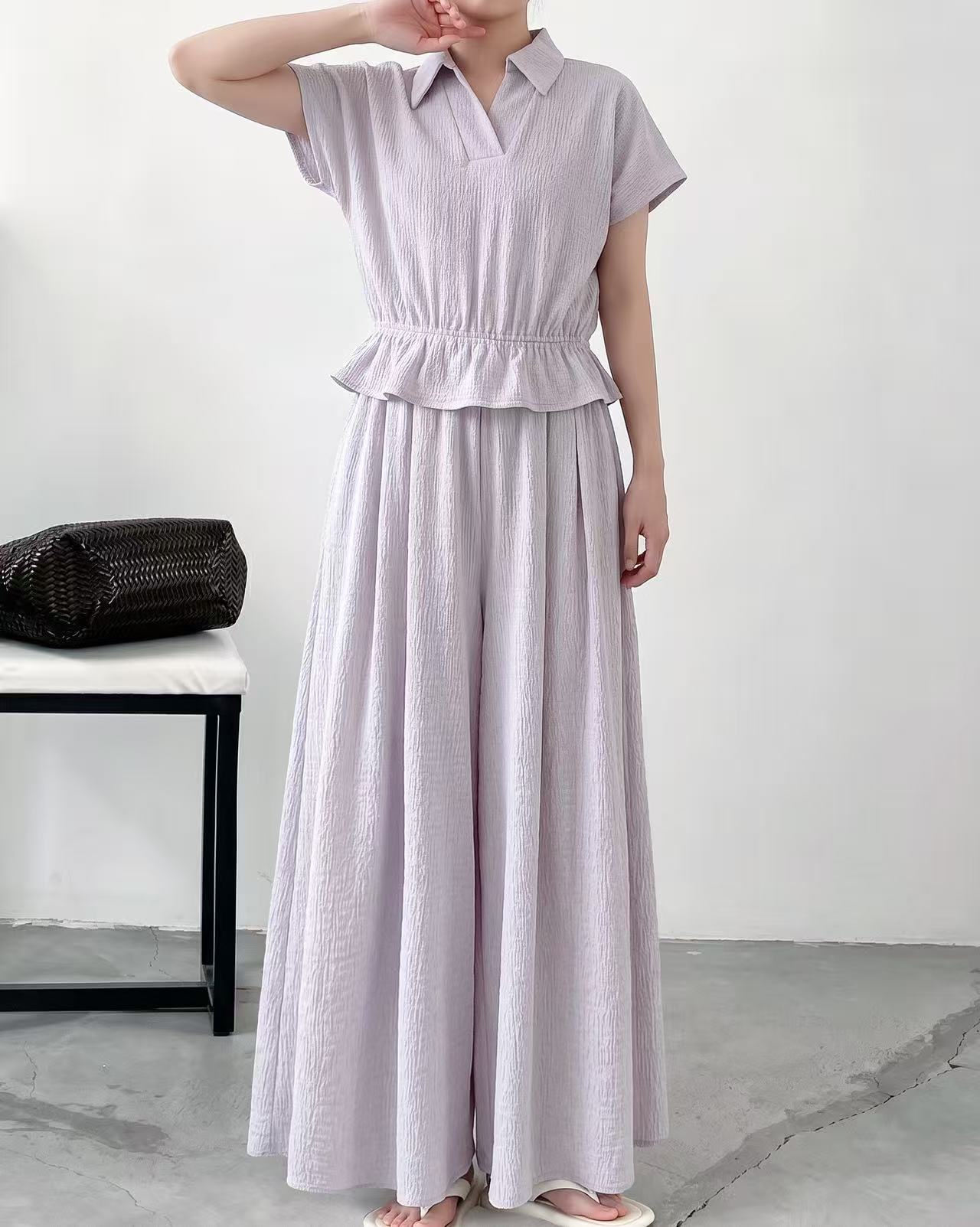 Relax Mood Wide Pants Set - 릴렉스 무드 와이드 팬츠 세트