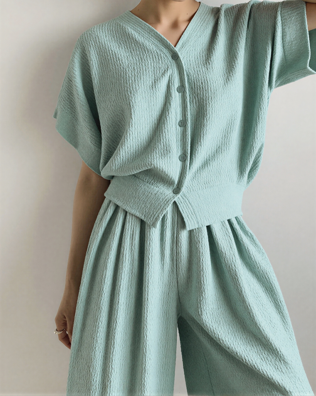 Cozy Flow Pleated Lounge Set - 코지 플로우 플리츠 라운지 세트