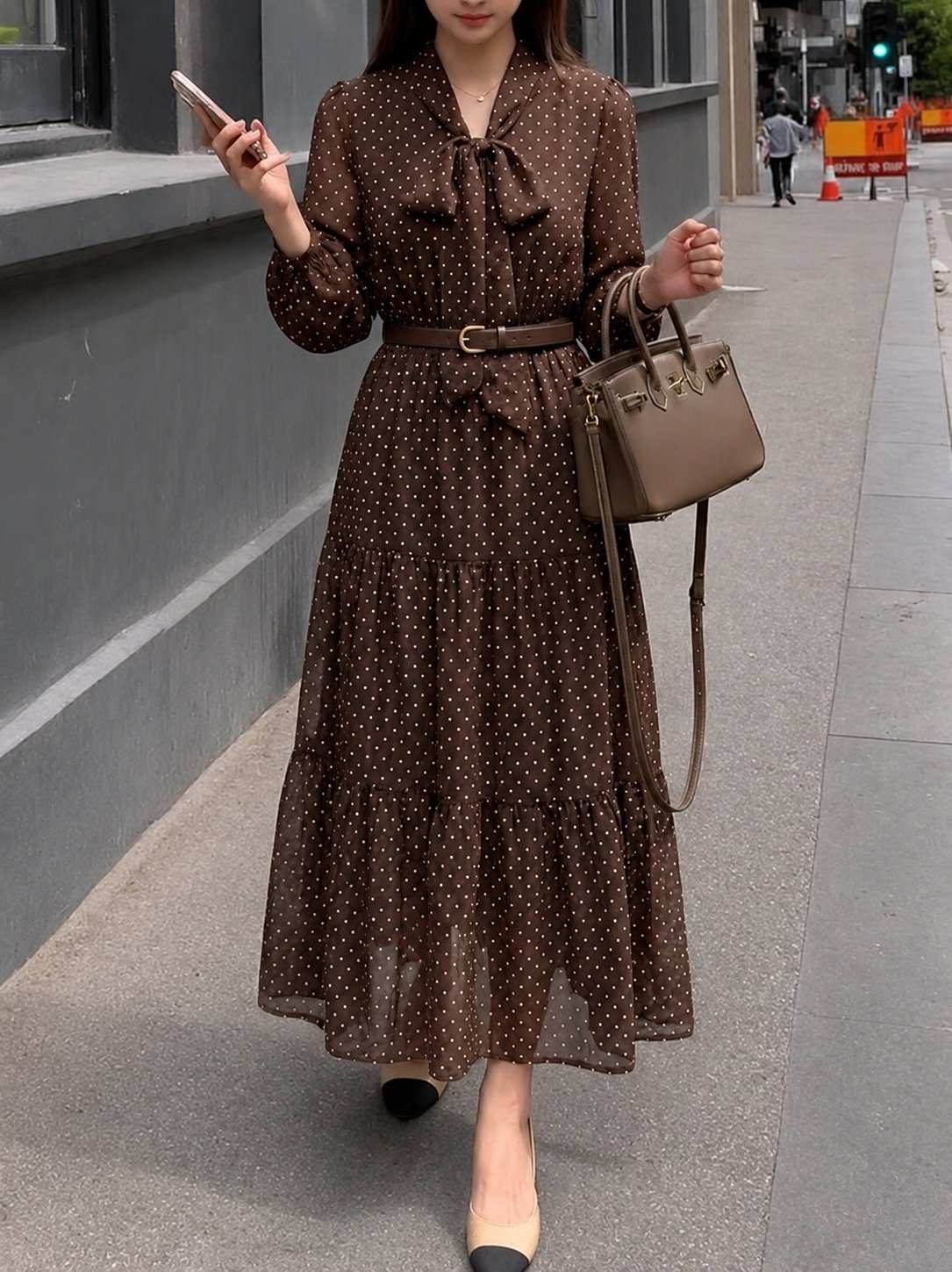 Romantic Mood Dot Midi Dress - 로맨틱 무드 도트 미디 원피스