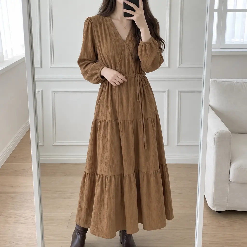 Cozy Wrap Maxi Dress - 코지 랩 맥시 원피스