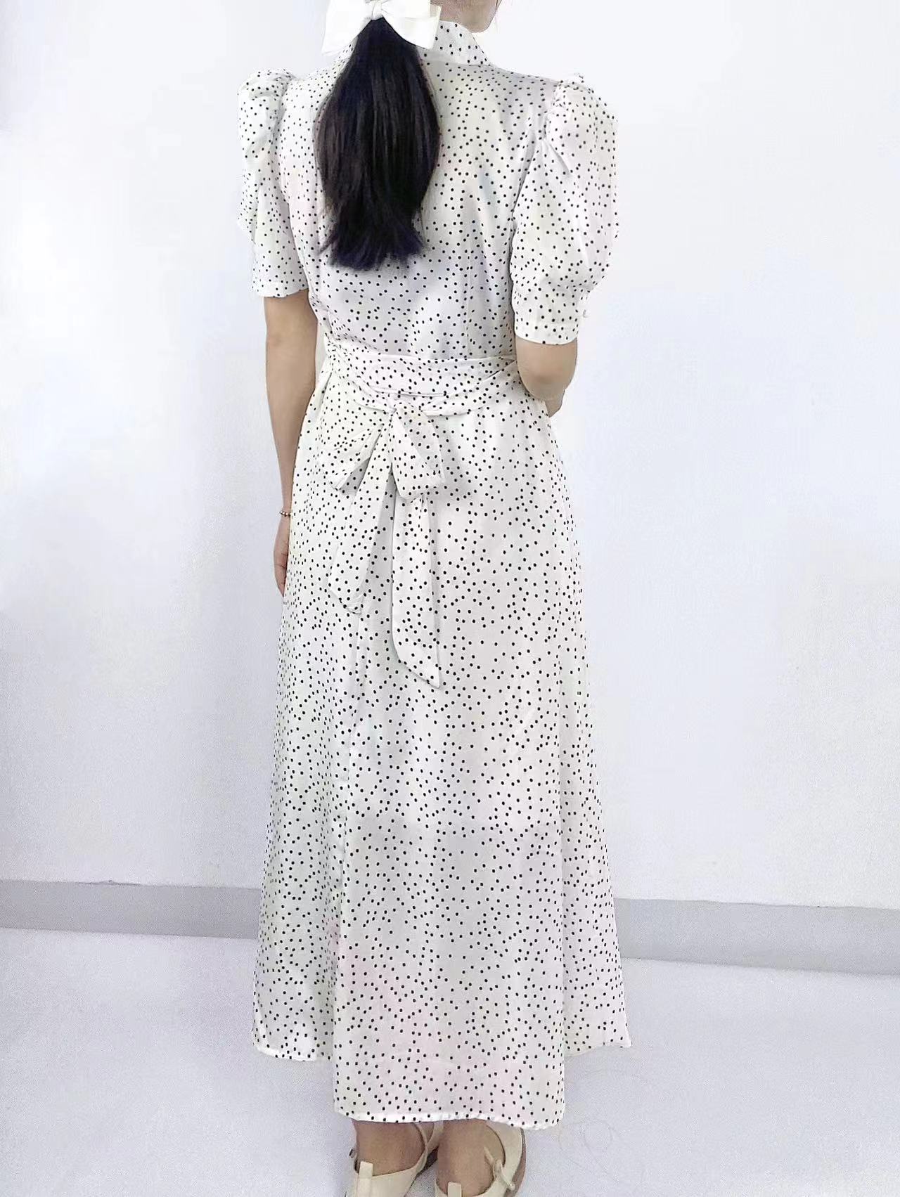 Polka Grace Puff Long Dress - 폴카 그레이스 퍼프 롱 원피스